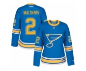 Women's Reebok St. Louis Blues #2 Al Macinnis Authentic Blue 2017 Winter Classic NHL Jersey