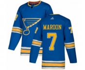 Youth Adidas St. Louis Blues #7 Patrick Maroon Authentic Navy Blue Alternate NHL Jersey
