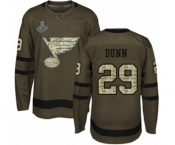 Youth St. Louis Blues #29 Vince Dunn Authentic Green Salute to Service 2019 Stanley Cup Champions Hockey Jersey