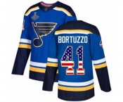 Youth St. Louis Blues #41 Robert Bortuzzo Authentic Blue USA Flag Fashion 2019 Stanley Cup Champions Hockey Jersey