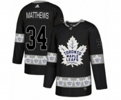 Adidas Toronto Maple Leafs #34 Auston Matthews Authentic Black Team Logo Fashion NHL Jersey