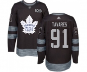 Adidas Toronto Maple Leafs #91 John Tavares Authentic Black 1917-2017 100th Anniversary NHL Jersey