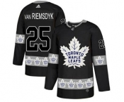 Maple Leafs #25 James Van Riemsdyk Black Team Logo Fashion Stitched Hockey Jersey