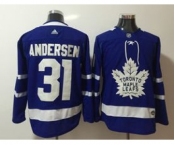 Maple Leafs #31 Frederik Andersen Blue Home Stitched Hockey Jersey