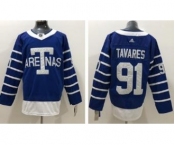 Maple Leafs #91 John Tavares Blue 1918 Arenas Throwback Stitched Hockey Jersey