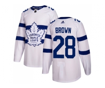Men Adidas Toronto Maple Leafs #28 Connor Brown White Authentic 2018 Stadium Series Stitched NHL Jersey