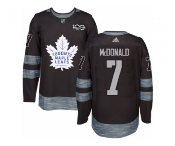 Men's Adidas Toronto Maple Leafs #7 Lanny McDonald Authentic Black 1917-2017 100th Anniversary NHL Jersey