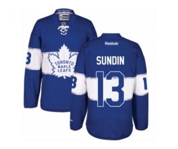 Men's Reebok Toronto Maple Leafs #13 Mats Sundin Authentic Royal Blue 2017 Centennial Classic NHL Jersey