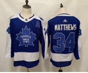 Men's Toronto Maple Leafs #34 Auston Matthews Authentic Royal Blue 2021 New Hockey Jersey