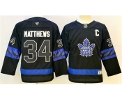 Men's Toronto Maple Leafs #34 Auston Matthews Black 2024-25 Alternate With C Patch Stitched Jersey