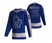 Men's Toronto Maple Leafs #65 Ilya Mikheyev Blue 2020-21 Reverse Retro Alternate Hockey Jersey