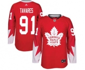 Men's Toronto Maple Leafs #91 John Tavares Red Team Canada Stitched Hockey Jersey