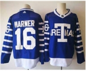 Toronto Maple Leafs #16 Mitchell Marner Blue 1918 Arenas Throwback Stitched Hockey Jersey