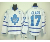 nhl jerseys toronto maple leafs #17 clark white(c)