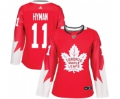 Women Adidas Toronto Maple Leafs #11 Zach Hyman Authentic Red Alternate NHL Jersey