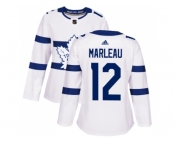 Women Adidas Toronto Maple Leafs #12 Patrick Marleau White Authentic 2018 Stadium Series Stitched NHL Jersey
