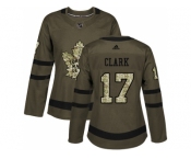Women Adidas Toronto Maple Leafs #17 Wendel Clark Green Salute to Service Stitched NHL Jersey