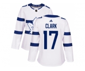 Women Adidas Toronto Maple Leafs #17 Wendel Clark White Authentic 2018 Stadium Series Stitched NHL Jersey