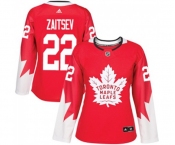 Women Adidas Toronto Maple Leafs #22 Nikita Zaitsev Authentic Red Alternate NHL Jersey