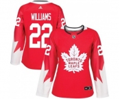 Women Adidas Toronto Maple Leafs #22 Tiger Williams Authentic Red Alternate NHL Jersey