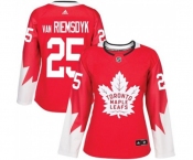 Women Adidas Toronto Maple Leafs #25 James Van Riemsdyk Authentic Red Alternate NHL Jersey