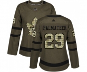 Women Adidas Toronto Maple Leafs #29 Mike Palmateer Authentic Green Salute to Service NHL Jersey