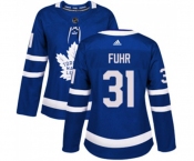 Women Adidas Toronto Maple Leafs #31 Grant Fuhr Authentic Royal Blue Home NHL Jersey