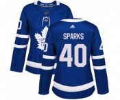 Women Adidas Toronto Maple Leafs #40 Garret Sparks Authentic Royal Blue Home NHL Jersey
