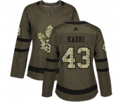 Women Adidas Toronto Maple Leafs #43 Nazem Kadri Authentic Green Salute to Service NHL Jersey