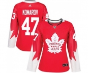 Women Adidas Toronto Maple Leafs #47 Leo Komarov Authentic Red Alternate NHL Jersey