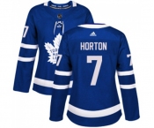 Women Adidas Toronto Maple Leafs #7 Tim Horton Authentic Royal Blue Home NHL Jersey