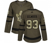 Women Adidas Toronto Maple Leafs #93 Doug Gilmour Authentic Green Salute to Service NHL Jersey