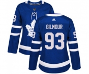 Women Adidas Toronto Maple Leafs #93 Doug Gilmour Authentic Royal Blue Home NHL Jersey
