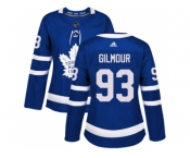 Women Adidas Toronto Maple Leafs #93 Doug Gilmour Blue Home Authentic Stitched NHL Jersey