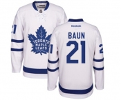 Women Reebok Toronto Maple Leafs #21 Bobby Baun Authentic White Away NHL Jersey