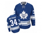 Women's Reebok Toronto Maple Leafs #34 Auston Matthews Authentic Royal Blue New Third NHL Jersey
