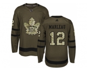 Youth Adidas Toronto Maple Leafs #12 Patrick Marleau Green Salute to Service Stitched NHL Jersey