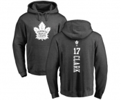 NHL Adidas Toronto Maple Leafs #17 Wendel Clark Charcoal One Color Backer Pullover Hoodie