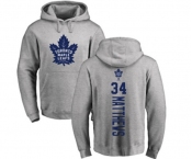NHL Adidas Toronto Maple Leafs #34 Auston Matthews Ash Backer Pullover Hoodie