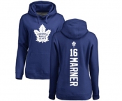 NHL Women Adidas Toronto Maple Leafs #16 Mitchell Marner Royal Blue Backer Pullover Hoodie