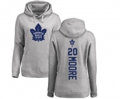 NHL Women Adidas Toronto Maple Leafs #20 Dominic Moore Ash Backer Pullover Hoodie