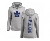 NHL Women Adidas Toronto Maple Leafs #78 Timothy Liljegren Ash Backer Pullover Hoodie