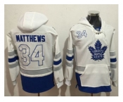Toronto Maple Leafs #34 Auston Matthews White Name & Number Pullover NHL Hoodie