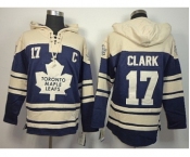 nhl jerseys toronto maple leafs #17 clark blue-cream[pullover hooded sweatshirt][patch C]