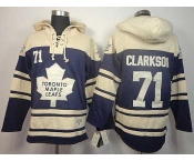nhl jerseys toronto maple leafs #71 clarkson blue-cream[pullover hooded sweatshirt]