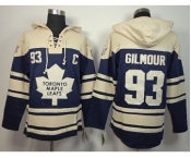 nhl jerseys toronto maple leafs #93 gilmour blue-cream[pullover hooded sweatshirt][patch C]