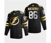 Men's Tampa Bay Lightning #86 Nikita Kucherov Black Golden Edition Limited Stitched Hockey Jersey