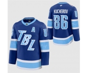 Men's Tampa Bay Lightning #86 Nikita Kucherov Blue 2026 Stadium Series Stitched Jersey