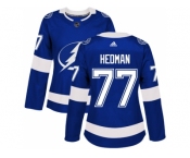 Women Adidas Tampa Bay Lightning #77 Victor Hedman Blue Home Authentic Stitched NHL Jersey