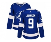 Women Adidas Tampa Bay Lightning #9 Tyler Johnson Blue Home Authentic Stitched NHL Jersey